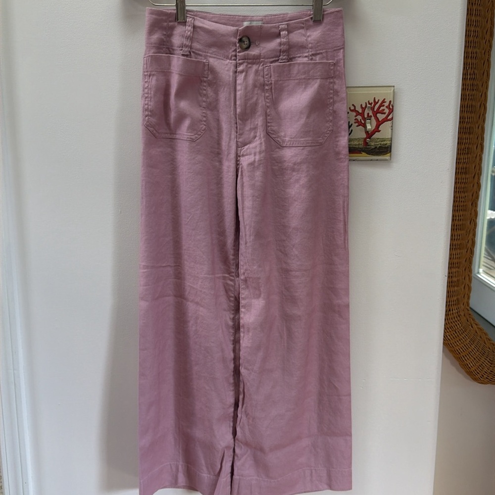 Maeve The Colette linen blend crop wide leg pants